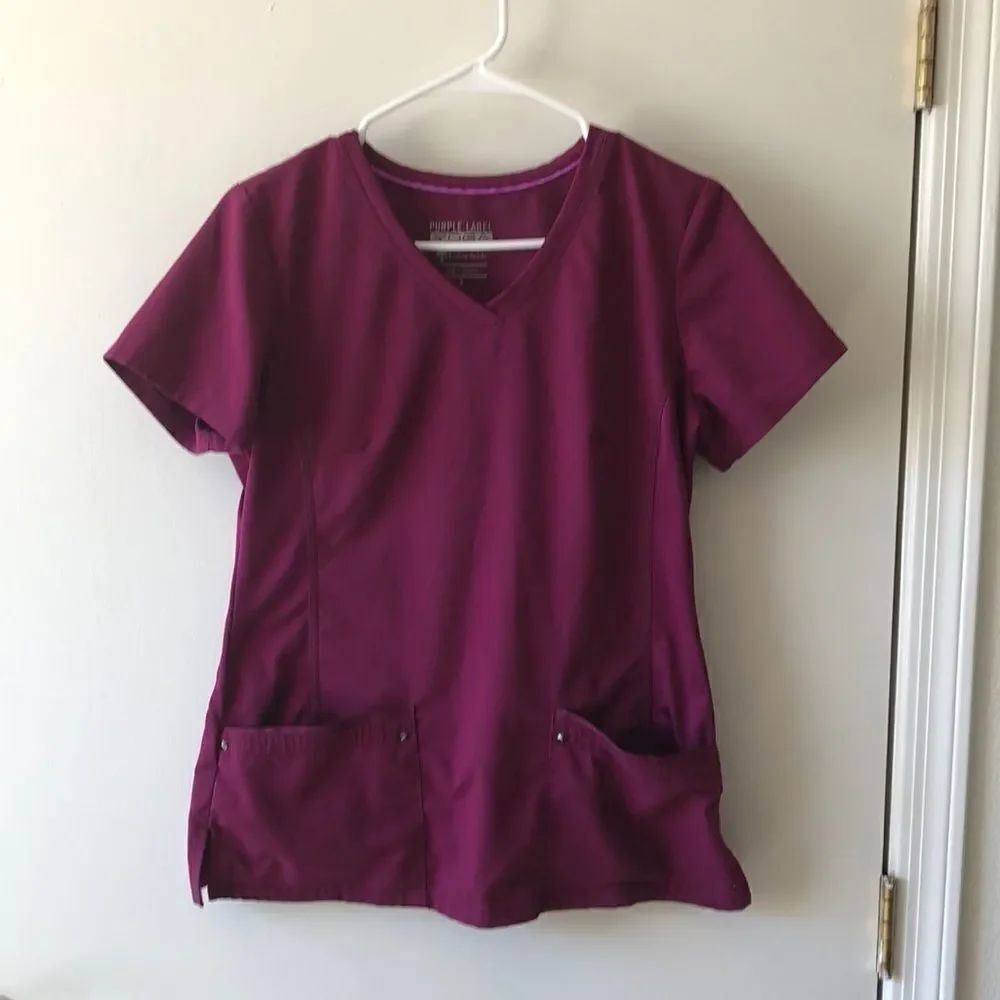 Purple Label Yoga by Healing Hands Scrub Top Size S Gently used